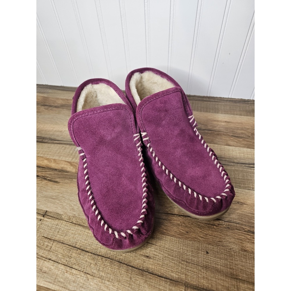 L.L Bean Wicked Good Slip Boot Moc Women's 11 Bramble Berry Purple Suede